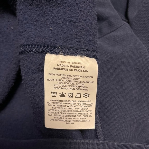 Men's Nike‎ Sportswear Just Do It Hoodie Navy W/YELLOW PRINT Sz M .  DA0151-410 - Picture 6 of 10